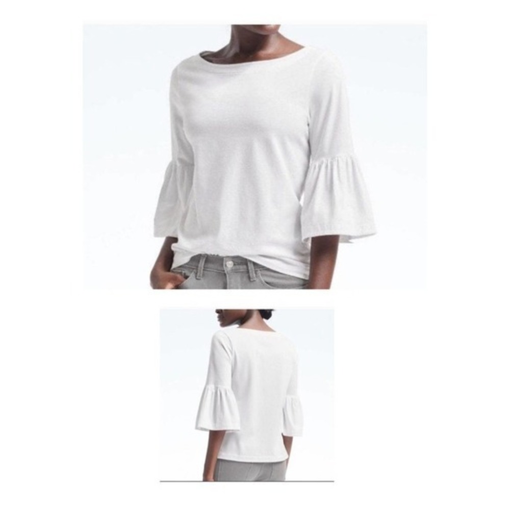 Banana Republic White  3/4 Bell Sleeved Blouse